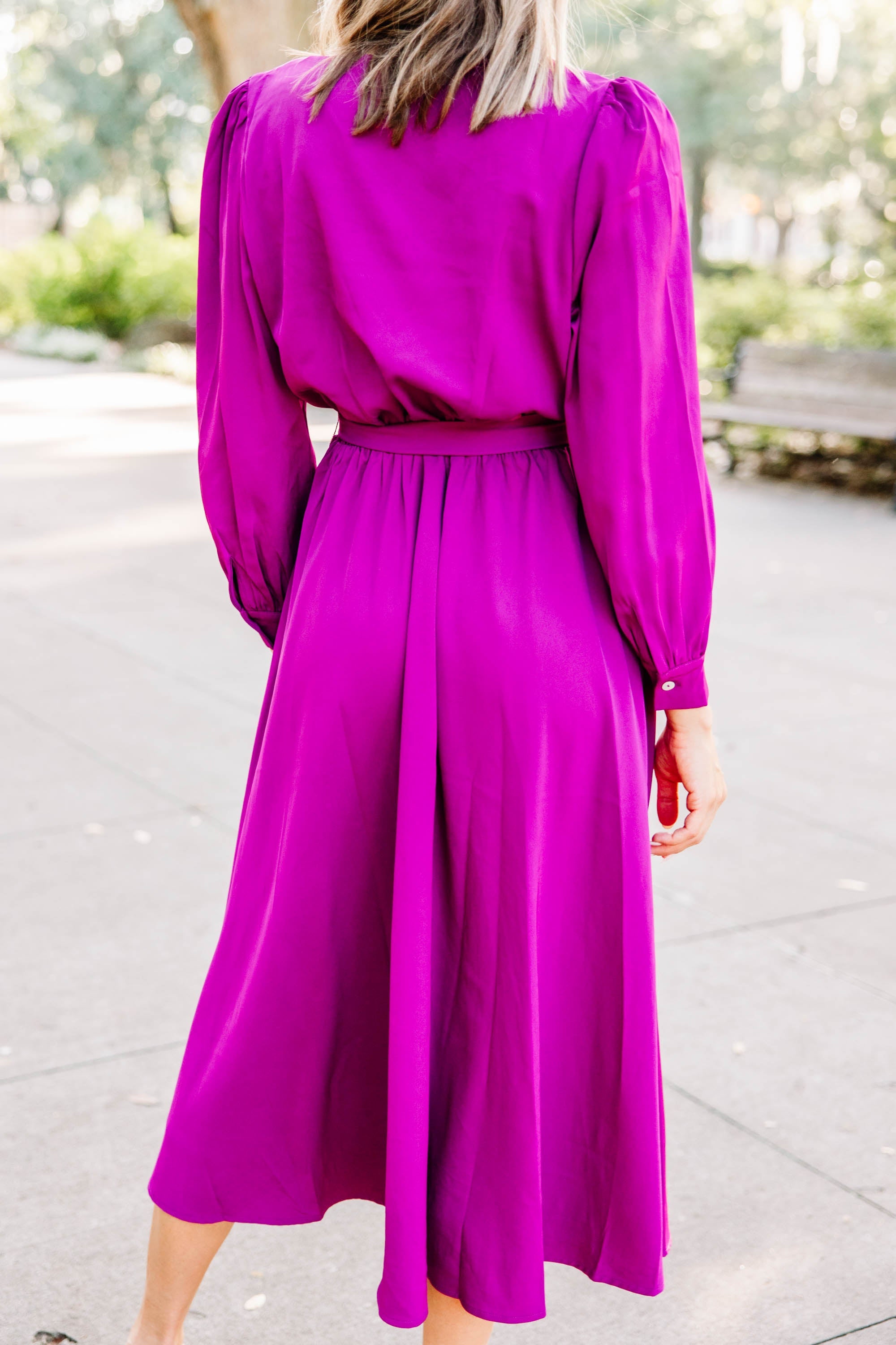All About You Magenta Purple Midi Dress